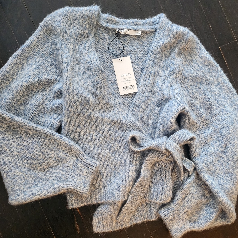 NA-KD Knit Wrap Cardigan Sweater Size Xs - NEW -
